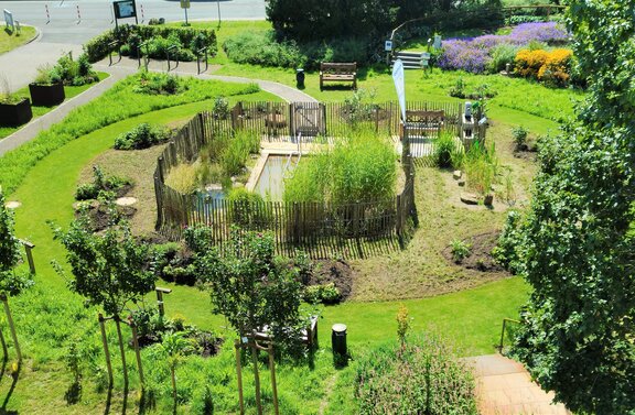 Der Kneipp-Garten von oben.
